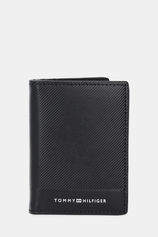 Кожаный чехол для карт Tommy Hilfiger, черный 
Кожаный чехол для карт Tommy Hilfiger, черный
