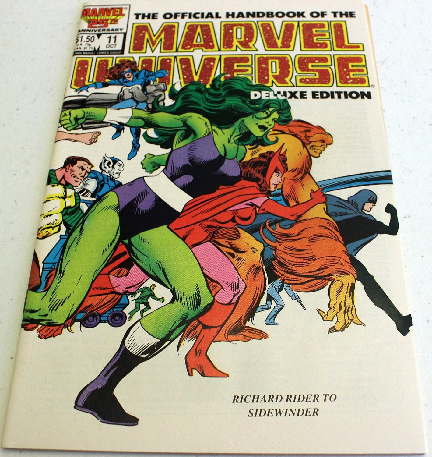 The Official Handbook of the MARVEL UNIVERSE DELUXE EDITION (Richard Rider to Sidewinder). Vol. 2, No. 11 October 1986 (Marvel Comics)
The Official Handbook of the MARVEL UNIVERSE DELUXE EDITION (Richard Rider to Sidewinder). Vol. 2, No. 11 October 1986 (Marvel Comics)