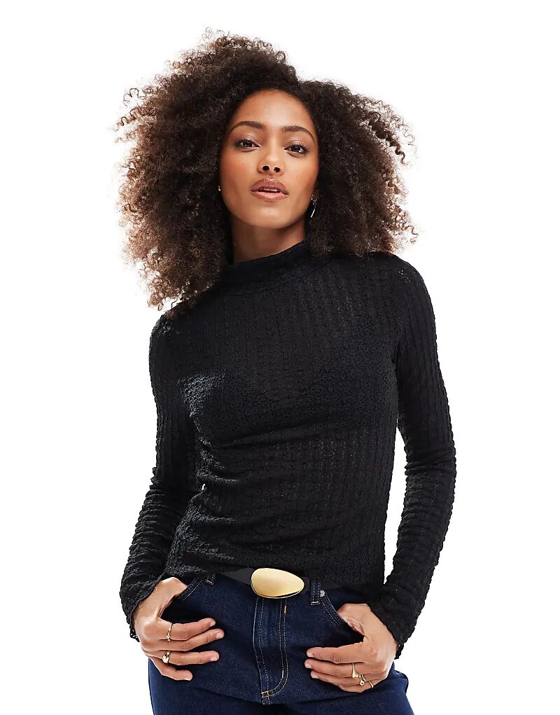 Текстурированный топ Aware с длинными рукавами и высоким воротом черного цвета Vero Moda
Текстурированный топ Aware с длинными рукавами и высоким воротом черного цвета Vero Moda