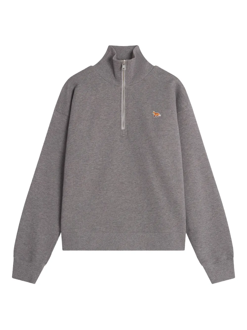 Вышитая толстовка с застежкой-молнией на половину длины Maison Kitsuné, серый
Вышитая толстовка с застежкой-молнией на половину длины Maison Kitsuné, серый