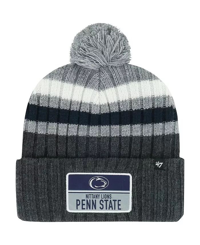 Мужская темно-серая вязаная шапка Penn State Nittany Lions Stack в полоску с манжетами и помпоном '47 Brand, серый
Мужская темно-серая вязаная шапка Penn State Nittany Lions Stack в полоску с манжетами и помпоном '47 Brand, серый
