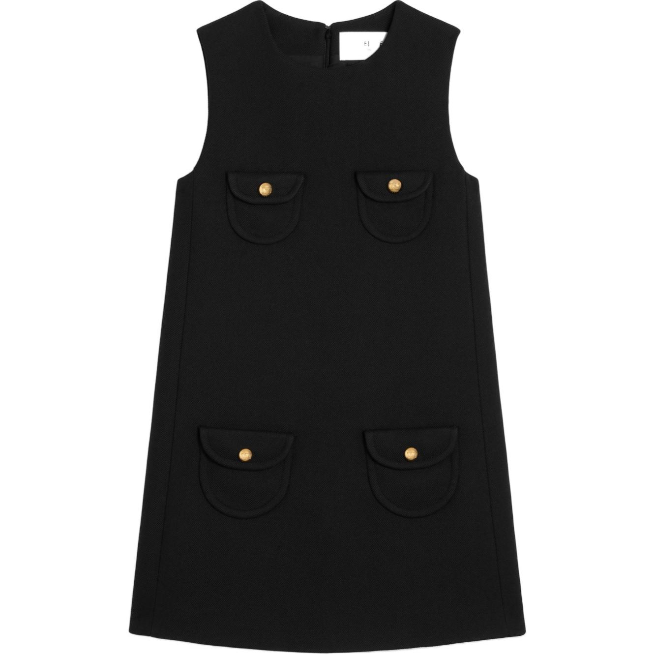 Мини-платье-трапеция из двухстороннего шерстяного трикотина Celine, черный
Мини-платье-трапеция из двухстороннего шерстяного трикотина Celine, черный