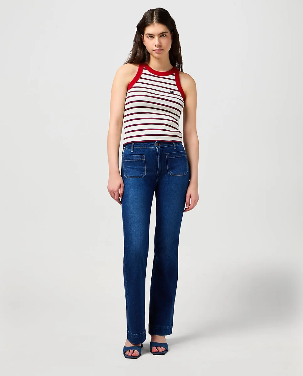 Женские расклешенные джинсы средней посадки синего цвета Wrangler, синий
Женские расклешенные джинсы средней посадки синего цвета Wrangler, синий