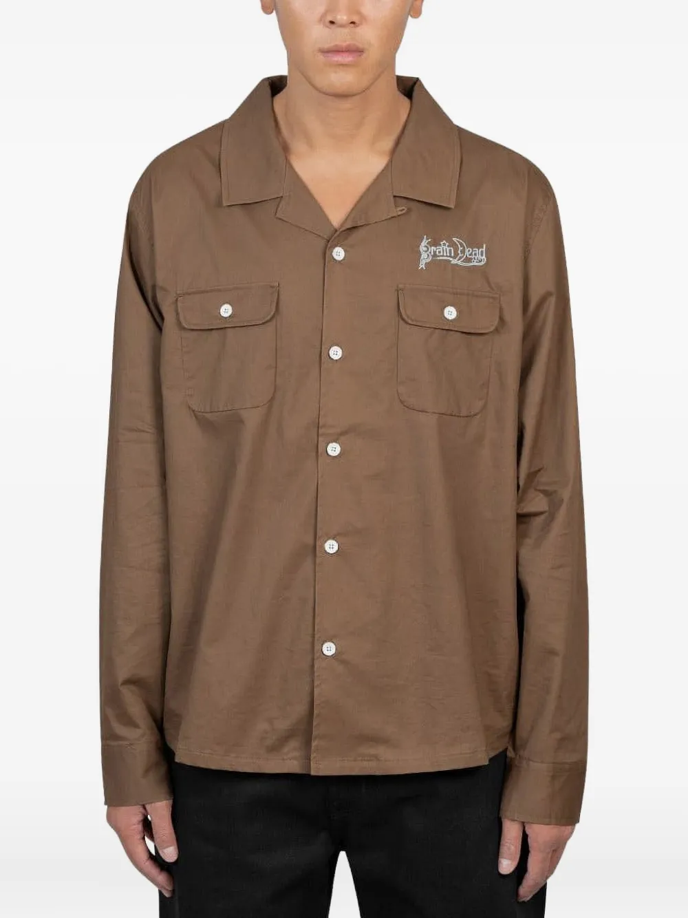 Хлопковая рубашка с вышитыми деталями Junya Watanabe MAN, коричневый
Хлопковая рубашка с вышитыми деталями Junya Watanabe MAN, коричневый