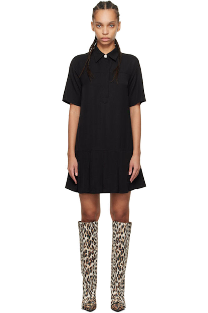 Черное мини-платье из вискозного твила GANNI
Черное мини-платье из вискозного твила GANNI