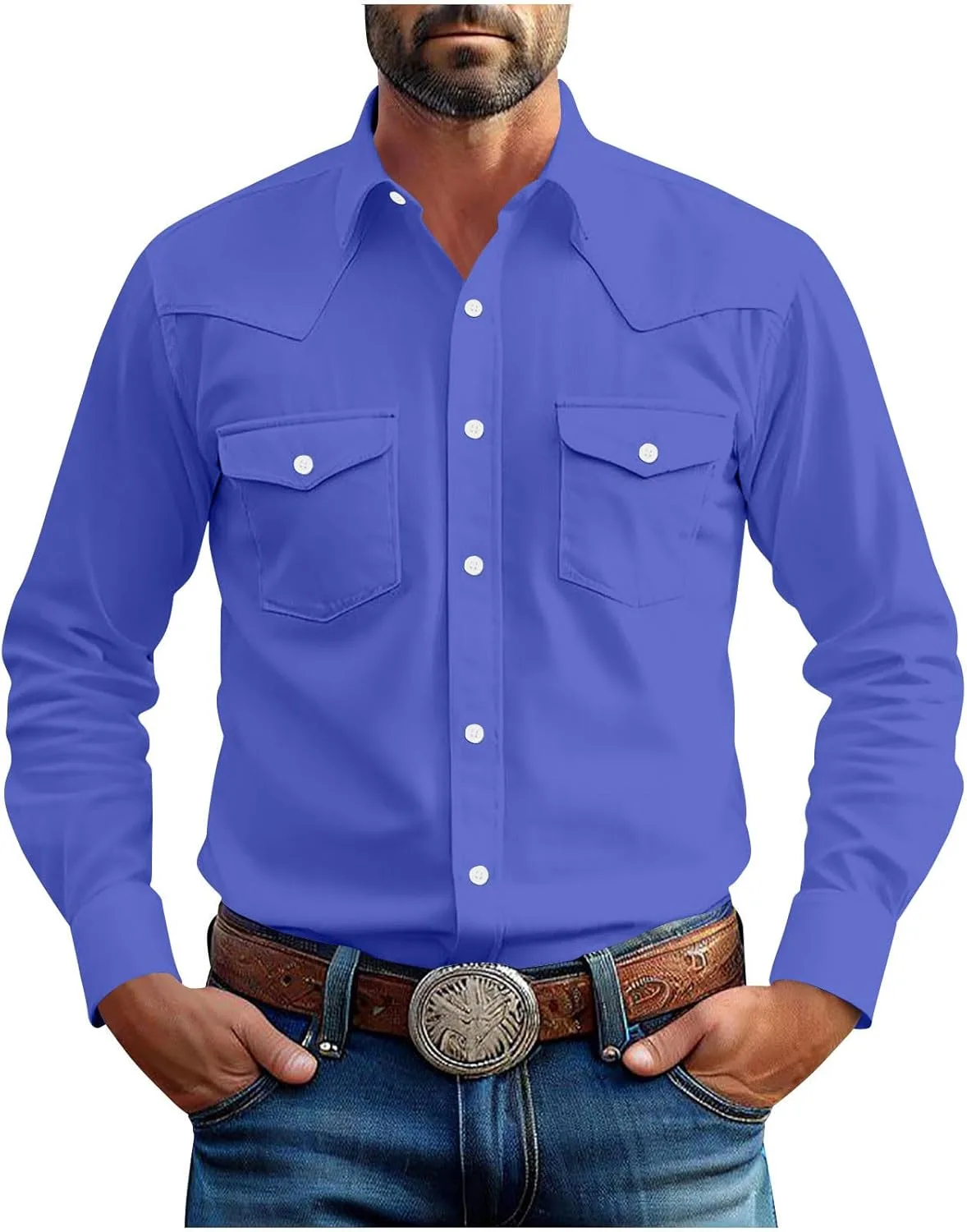 Мужская ковбойская рубашка с коротким рукавом и перламутровыми пуговицами OSFVNOXV
Мужская ковбойская рубашка с коротким рукавом и перламутровыми пуговицами OSFVNOXV