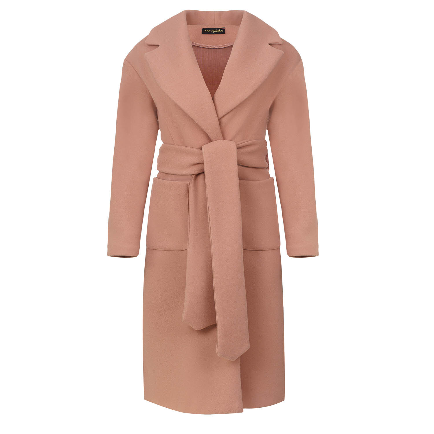 Длинное пальто лососевого цвета из имитации муфлона с поясом Conquista, розовый
Длинное пальто лососевого цвета из имитации муфлона с поясом Conquista, розовый