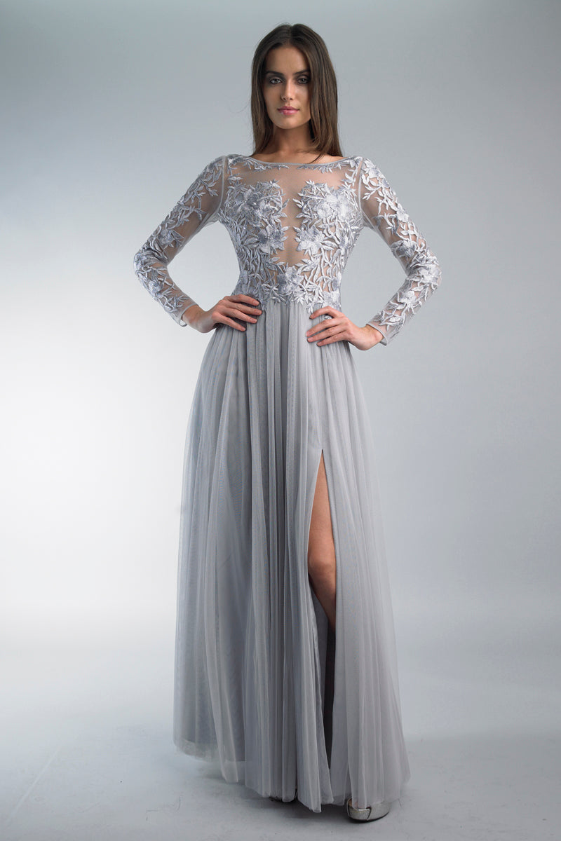 Вышитое платье с длинными рукавами Basix Black Label, серебряный
Вышитое платье с длинными рукавами Basix Black Label, серебряный