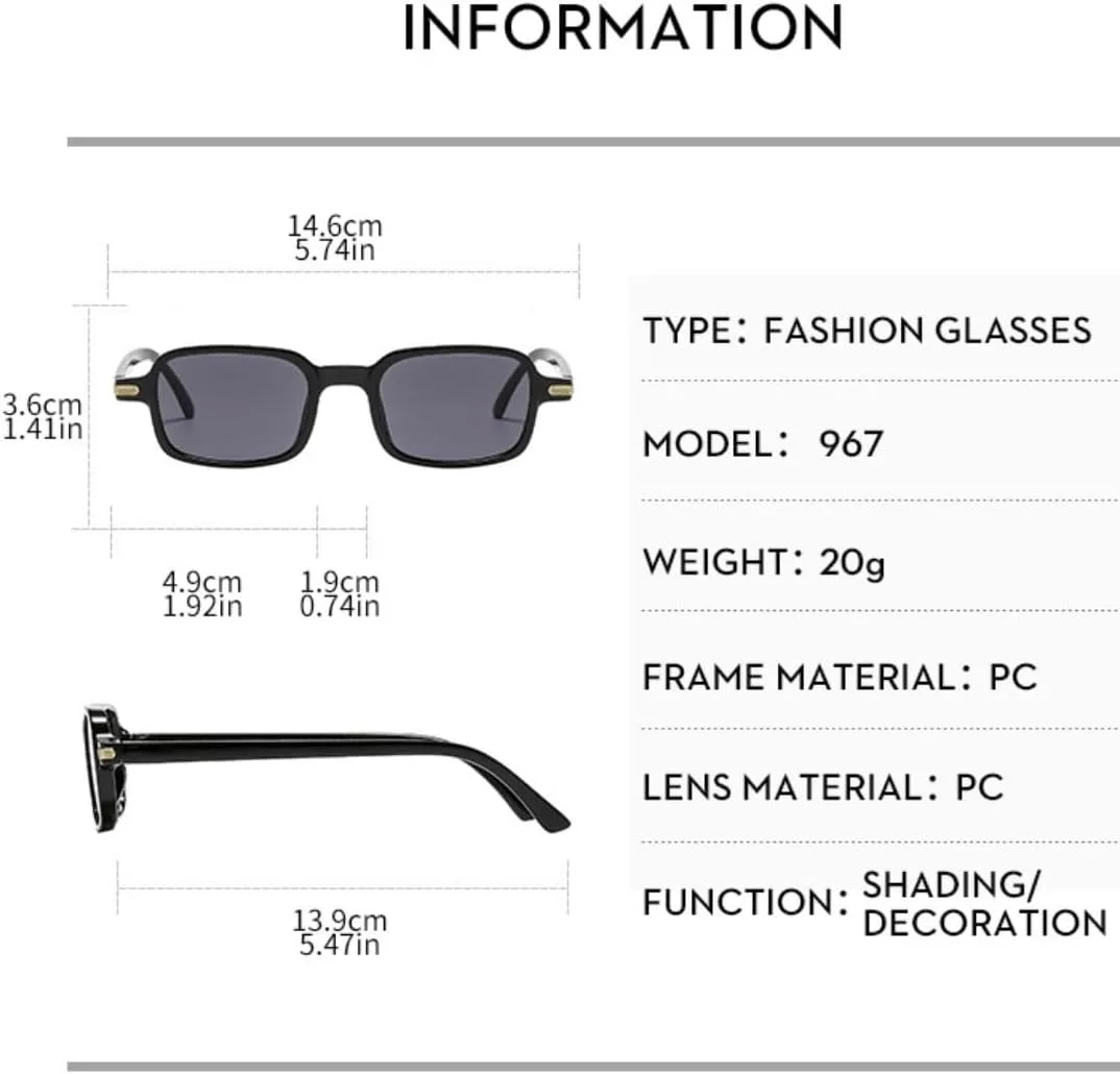 Модные квадратные солнцезащитные очки для женщин и мужчин в стиле ретро, классические, в маленькой оправе, с защитой от УФ-излучения UV400 TVTBBVV, Black Black
Модные квадратные солнцезащитные очки для женщин и мужчин в стиле ретро, классические, в маленькой оправе, с защитой от УФ-излучения UV400 TVTBBVV, Black Black