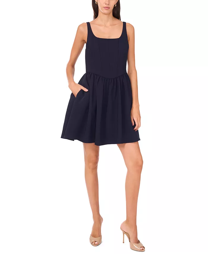 Женское мини-платье без рукавов с корсетным лифом, облегающее и расклешенное CeCe, синий
Женское мини-платье без рукавов с корсетным лифом, облегающее и расклешенное CeCe, синий