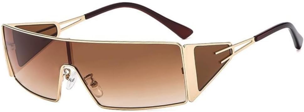 Солнцезащитные очки Y2K с обтекаемой формой для женщин и мужчин – модный прямоугольный дизайн в виде щита, золотистая оправа, козырек, модель BS2600 BAODAREN, Brown Gradient
Солнцезащитные очки Y2K с обтекаемой формой для женщин и мужчин – модный прямоугольный дизайн в виде щита, золотистая оправа, козырек, модель BS2600 BAODAREN, Brown Gradient