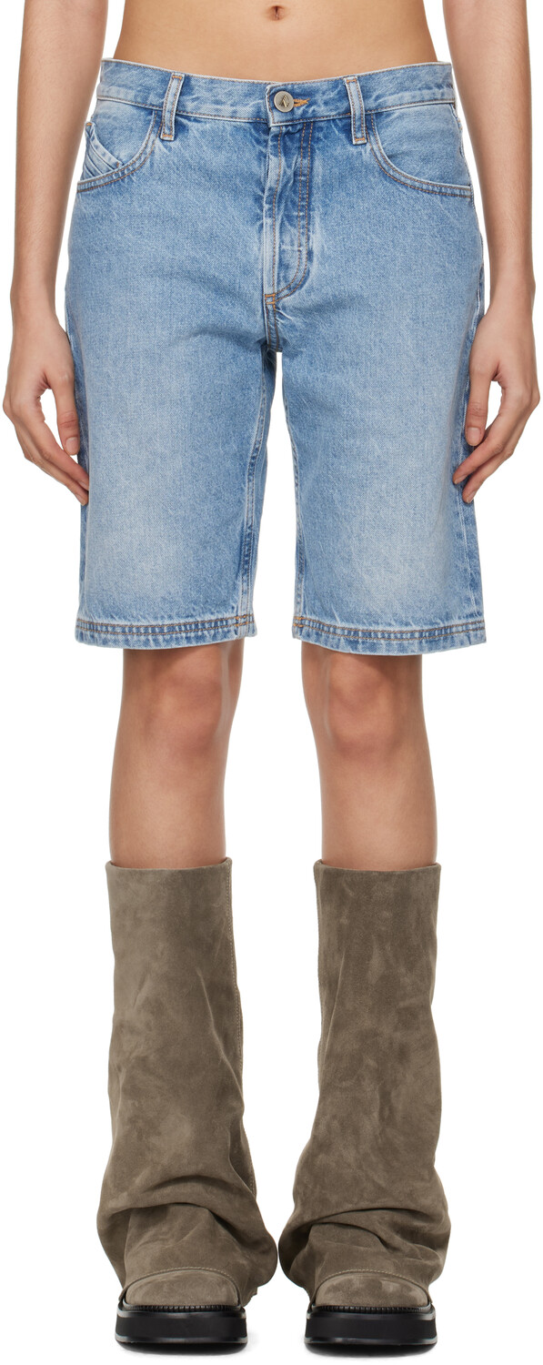 Синие джинсовые шорты с потертостями The Attico
Синие джинсовые шорты с потертостями The Attico