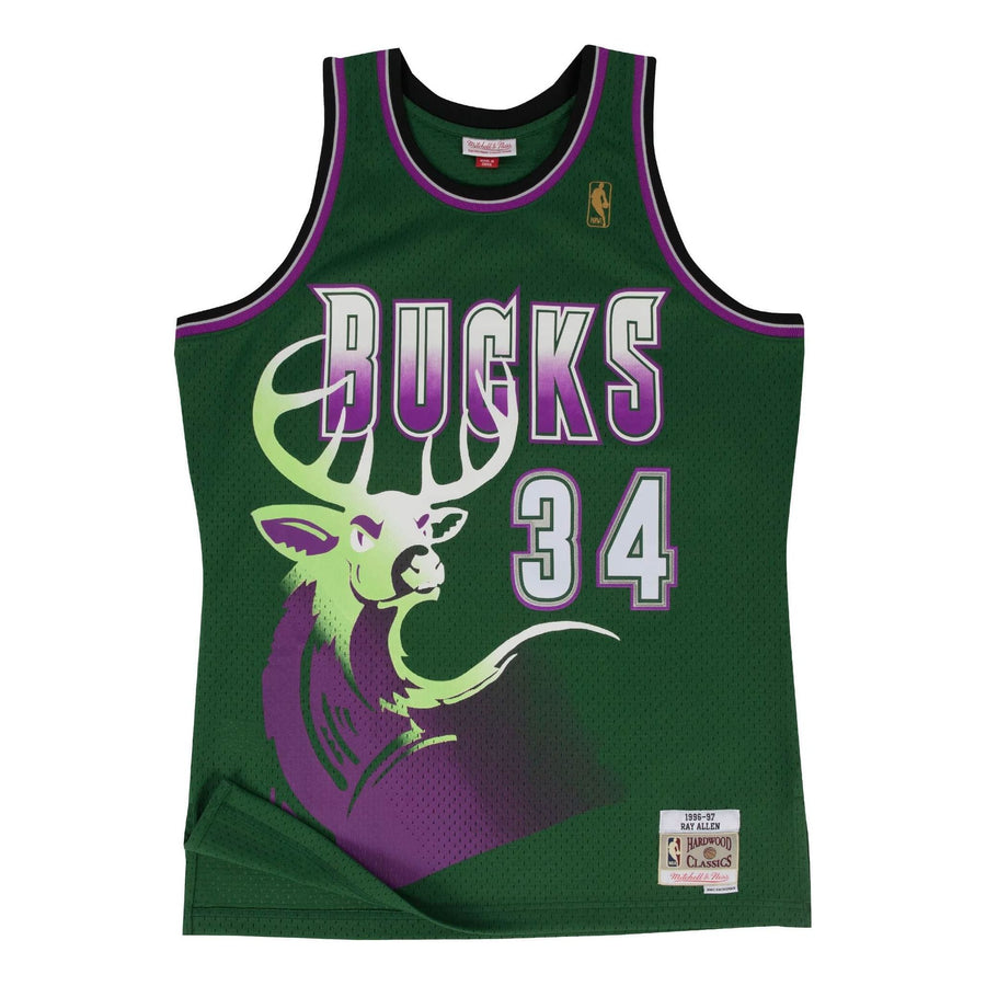 Джерси Mitchell & Ness NBA Ray Allen Milwaukee Bucks 1996/97 Swingman Jersey #34, зеленый
Джерси Mitchell & Ness NBA Ray Allen Milwaukee Bucks 1996/97 Swingman Jersey #34, зеленый