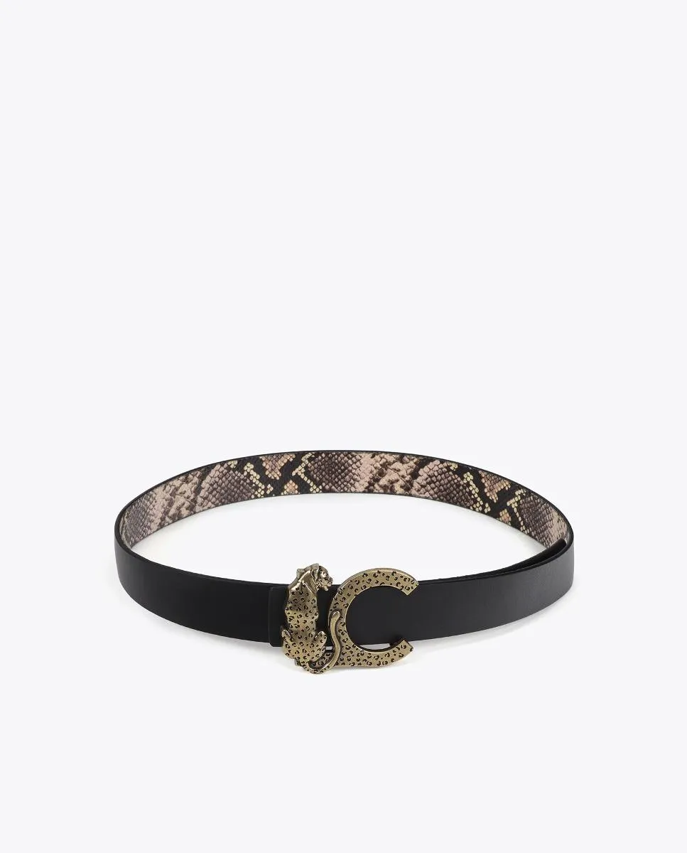 Ремень реверсивный с пряжкой LC леопард сырой-серый Lola Casademunt, черный
Ремень реверсивный с пряжкой LC леопард сырой-серый Lola Casademunt, черный