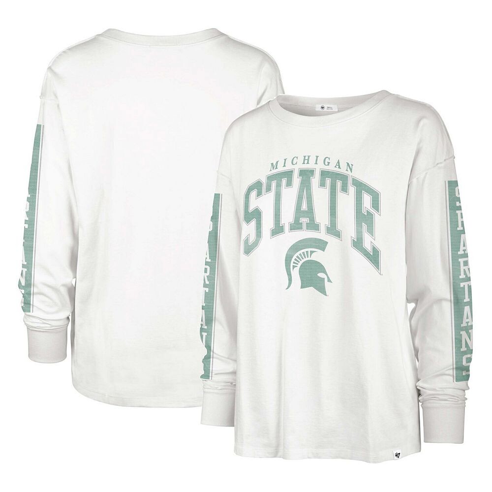 Женская белая футболка с длинным рукавом '47 Michigan State Spartans Statement SOA 3-Hit, цвет Msu White
Женская белая футболка с длинным рукавом '47 Michigan State Spartans Statement SOA 3-Hit, цвет Msu White