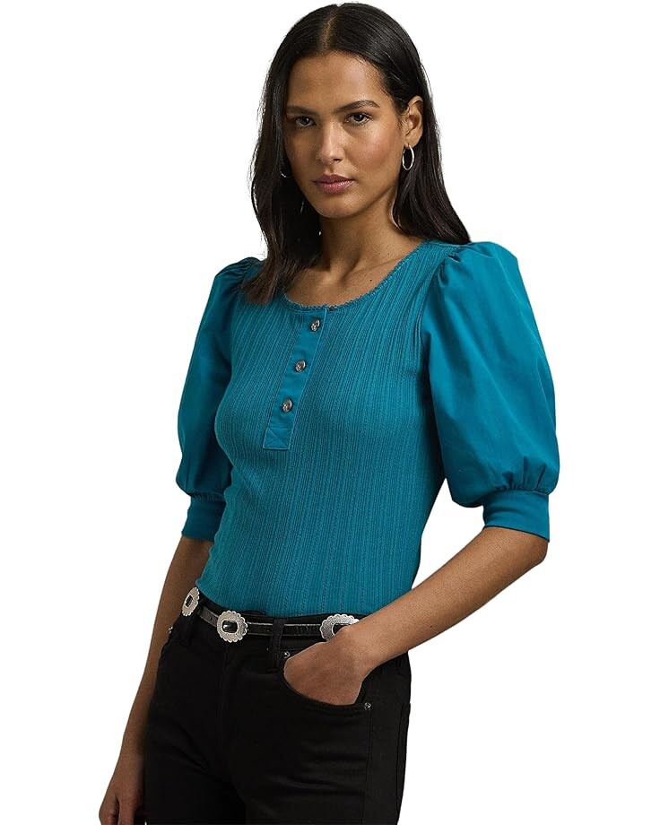 Футболка Lauren Ralph Lauren Pointelle Puff Sleeve Henley Tee, цвет Turquoise Sky
Футболка Lauren Ralph Lauren Pointelle Puff Sleeve Henley Tee, цвет Turquoise Sky
