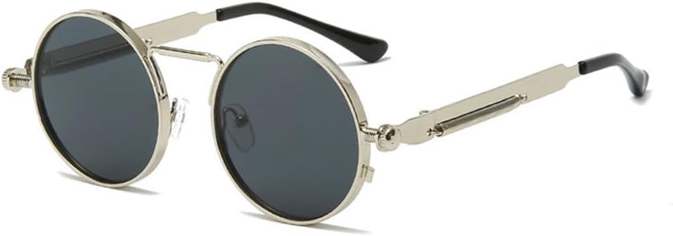 Панк-солнцезащитные очки для женщин, зеркальные круглые металлические солнцезащитные очки с антибликовым покрытием, винтажные мужские очки для вождения, защита от УФ-излучения UV400 KTUCN, Silver Gray
Панк-солнцезащитные очки для женщин, зеркальные круглые металлические солнцезащитные очки с антибликовым покрытием, винтажные мужские очки для вождения, защита от УФ-излучения UV400 KTUCN, Silver Gray