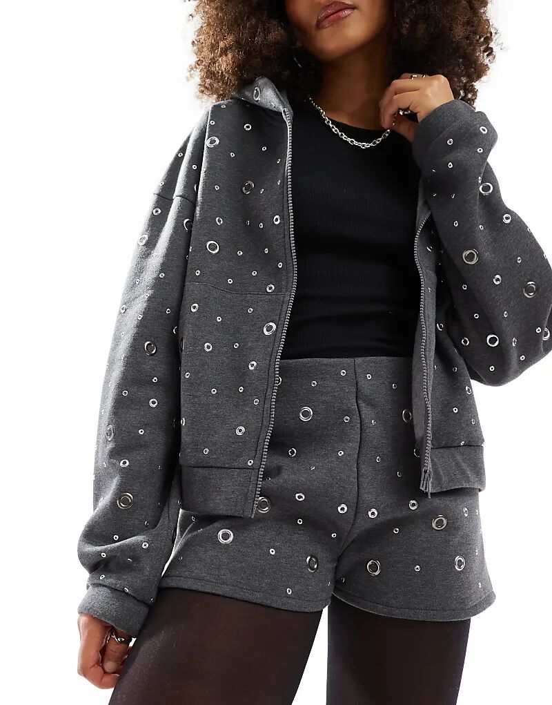 Шорты ASOS DESIGN серого цвета с люверсами
Шорты ASOS DESIGN серого цвета с люверсами