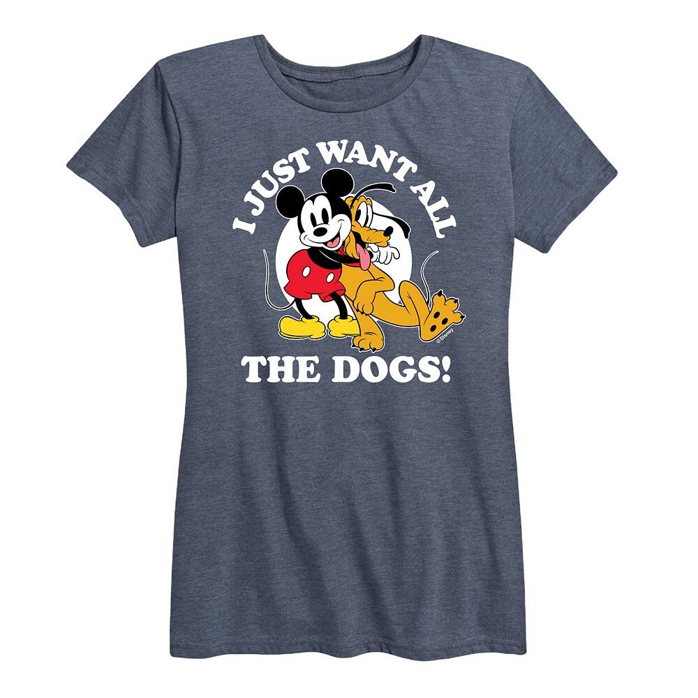 Женская футболка с изображением Микки Мауса и Плутона Disney's Just Want All Dogs, цвет Heather Blue
Женская футболка с изображением Микки Мауса и Плутона Disney's Just Want All Dogs, цвет Heather Blue