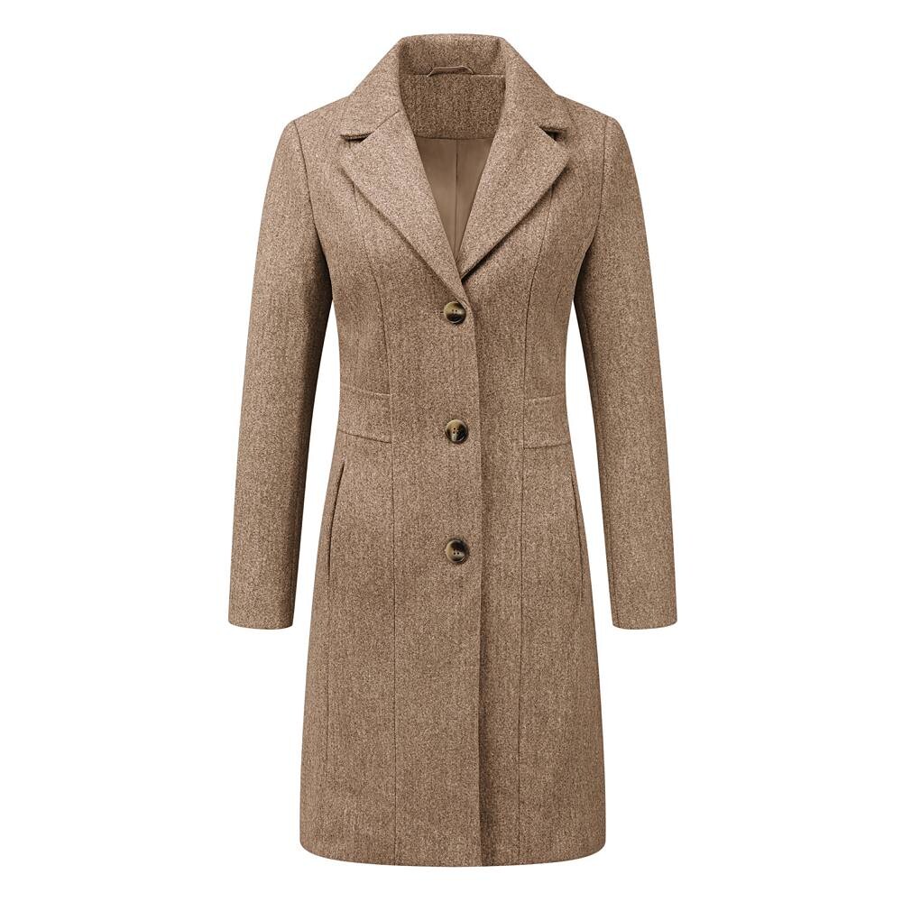 Женское однобортное пальто средней длины с зубчатыми лацканами ALLEGRA K, цвет Dark Beige
Женское однобортное пальто средней длины с зубчатыми лацканами ALLEGRA K, цвет Dark Beige