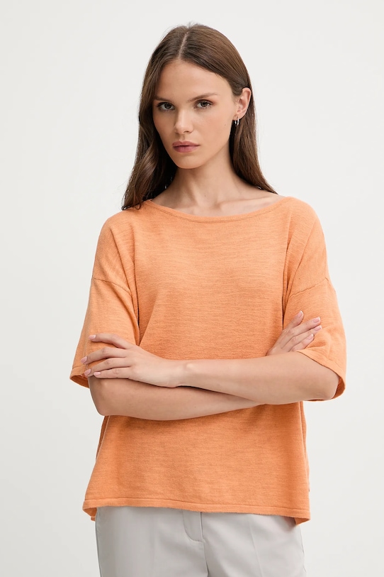 Футболка с добавлением льна Sisley, оранжевый
Футболка с добавлением льна Sisley, оранжевый