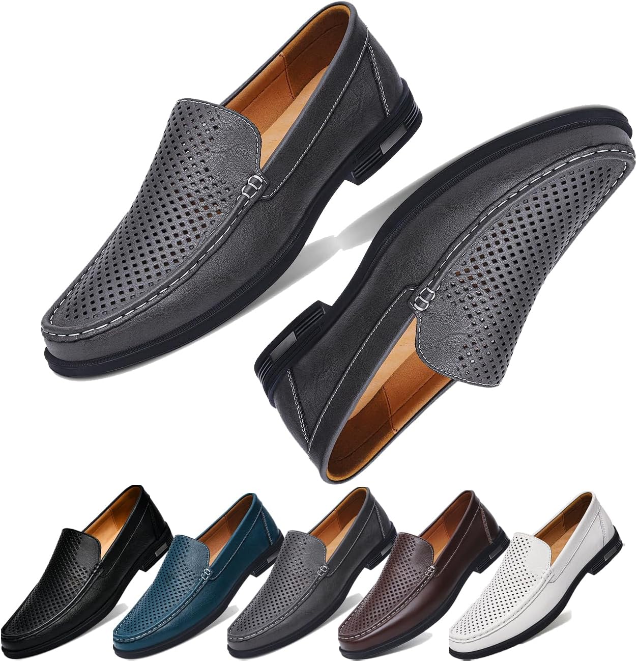 Стильные мужские слипоны из натуральной кожи, комфортные дышащие лоферы для работы, вождения, офиса и повседневной носки - мягкая подошва, круглый носок, низкий каблук, роскошный дизайн Generic, серый
Стильные мужские слипоны из натуральной кожи, комфортные дышащие лоферы для работы, вождения, офиса и повседневной носки - мягкая подошва, круглый носок, низкий каблук, роскошный дизайн Generic, серый