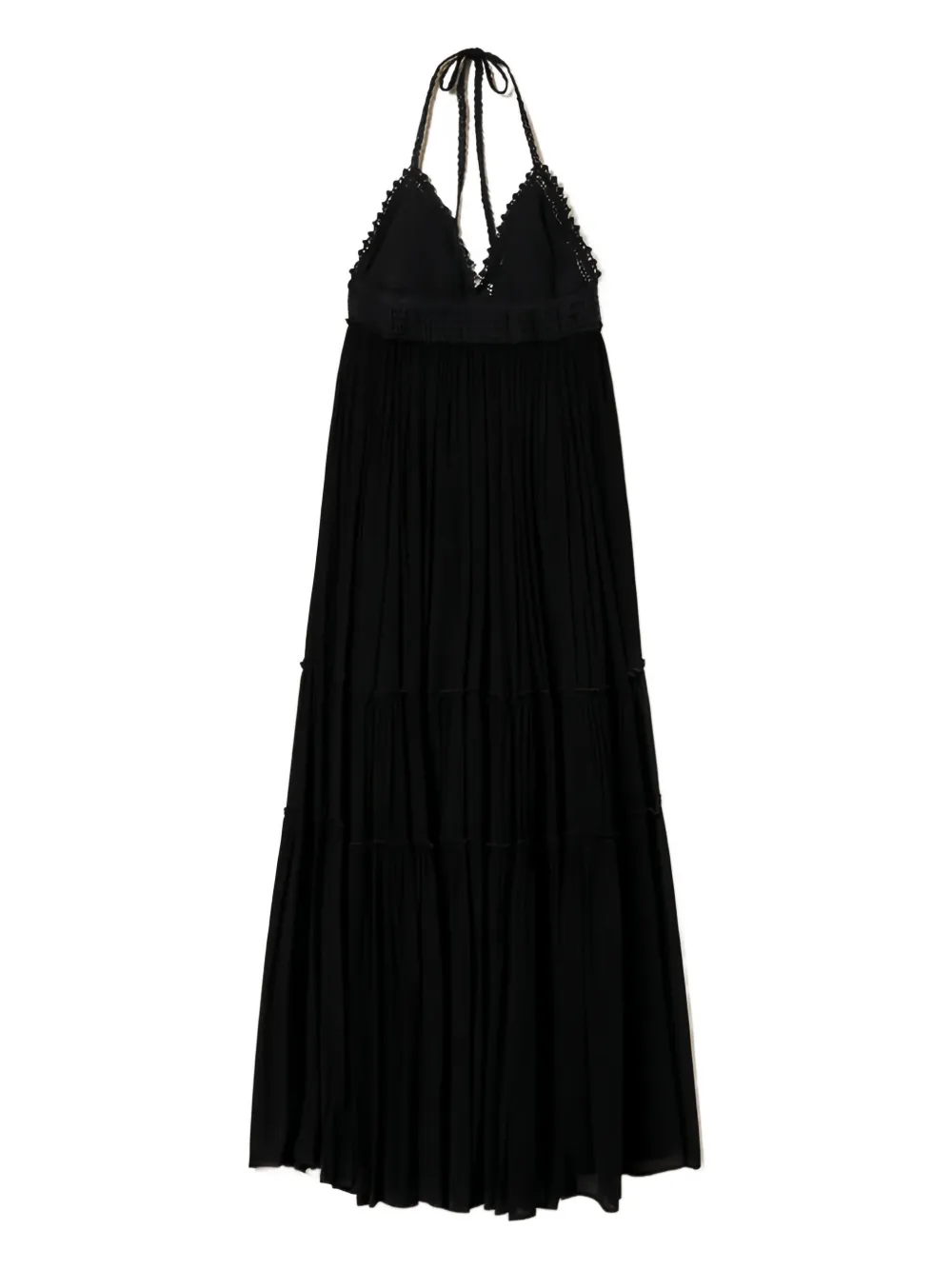 Длинное платье с бретельками через шею, связанное крючком TWINSET, черный
Длинное платье с бретельками через шею, связанное крючком TWINSET, черный