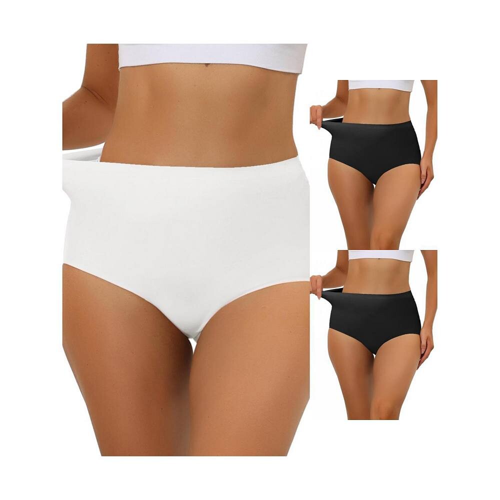 3 упаковки женских эластичных трусов с высокой талией, дышащего хипстерского нижнего белья без показа ALLEGRA K, цвет Black White
3 упаковки женских эластичных трусов с высокой талией, дышащего хипстерского нижнего белья без показа ALLEGRA K, цвет Black White
