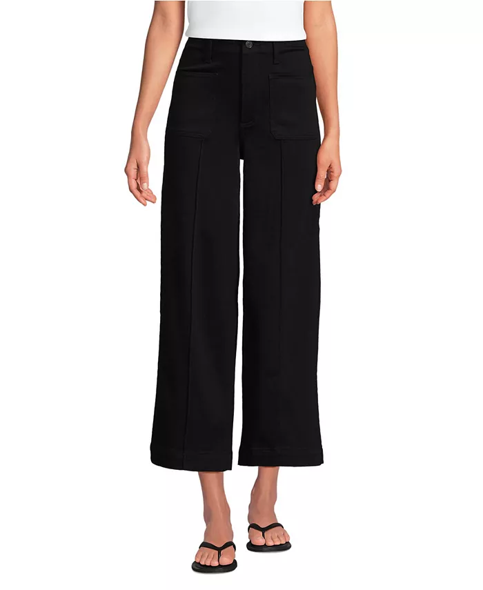 Женские джинсы с высокой талией и накладными карманами, укороченные джинсы очень широкого кроя Lands' End, черный
Женские джинсы с высокой талией и накладными карманами, укороченные джинсы очень широкого кроя Lands' End, черный