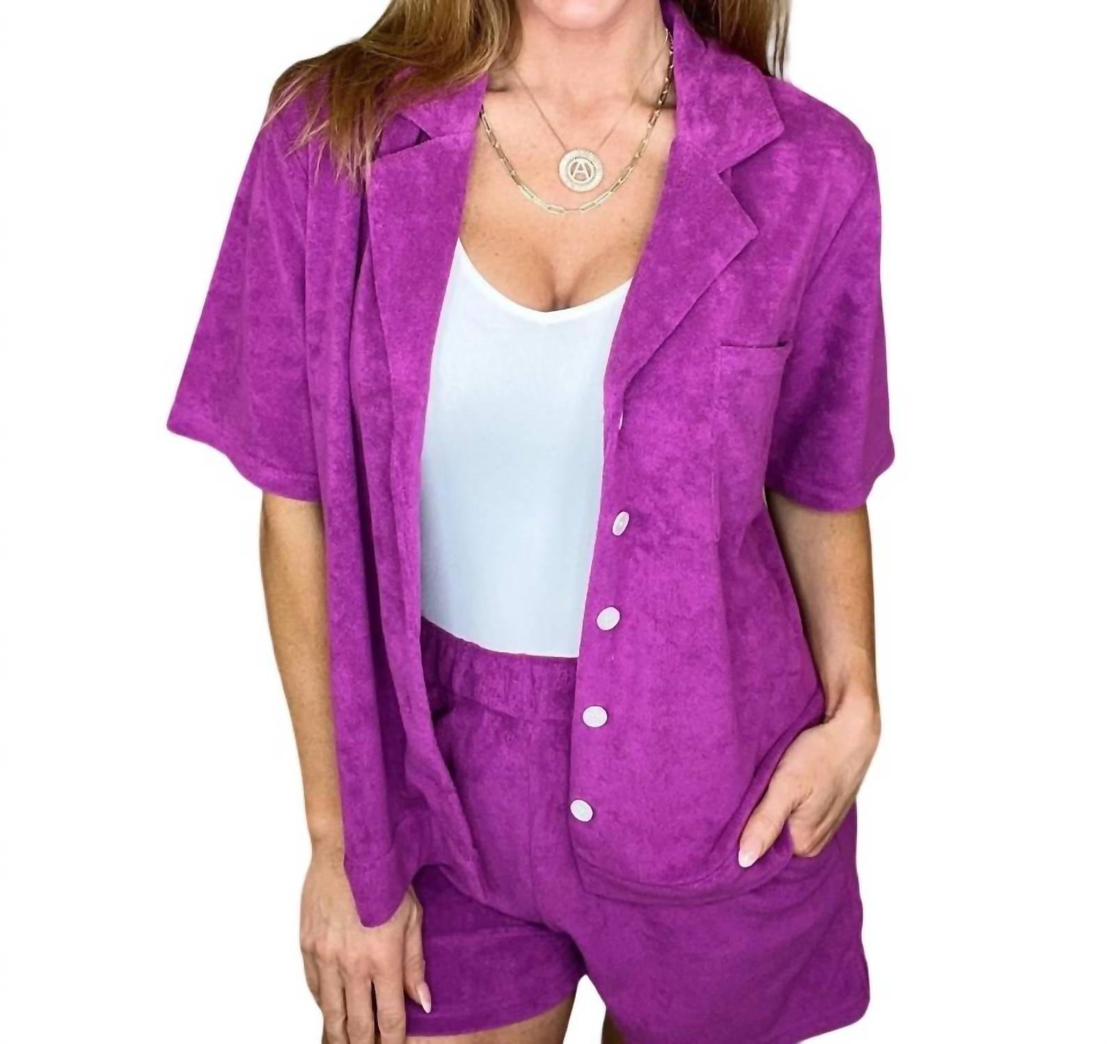 Топ на пуговицах из французского терри в цвете маджента P.S. Kate, цвет magenta
Топ на пуговицах из французского терри в цвете маджента P.S. Kate, цвет magenta