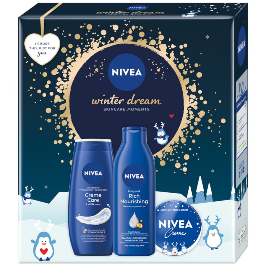 Подарочный набор Nivea Winter Dream Гель + Молочко + Крем
Подарочный набор Nivea Winter Dream Гель + Молочко + Крем
