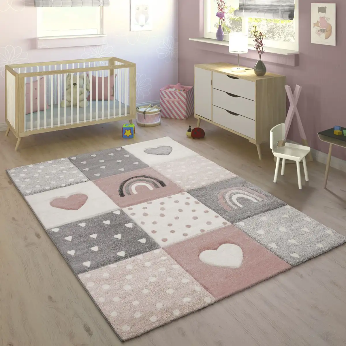 Детский ковер Paco Home "Cosmos 349", прямоугольный, короткий ворс, клетка, 3D-эффект, радужный мотив, сердце и точки 200х290 см, розовый
Детский ковер Paco Home "Cosmos 349", прямоугольный, короткий ворс, клетка, 3D-эффект, радужный мотив, сердце и точки 200х290 см, розовый