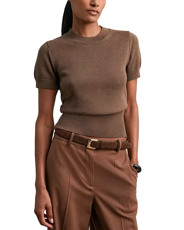 Вязаный свитер с круглым вырезом Reiss, коричневый
Вязаный свитер с круглым вырезом Reiss, коричневый