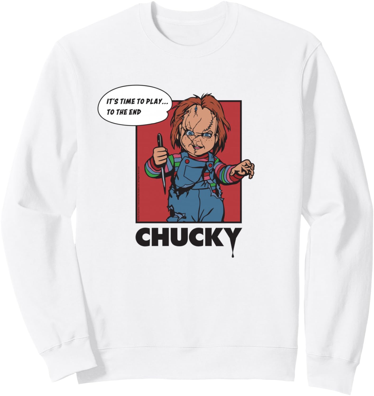 Толстовка с иллюстрацией Чакки: Пора играть Chucky, белый
Толстовка с иллюстрацией Чакки: Пора играть Chucky, белый