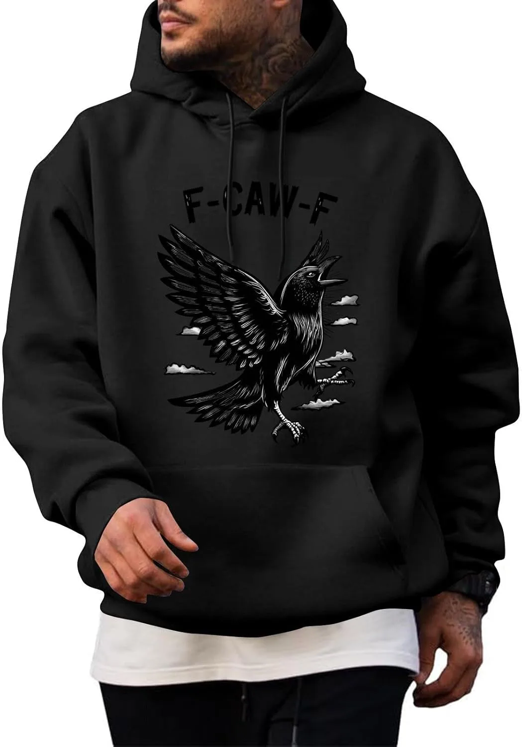 Мужская толстовка с капюшоном F-caw-F Crow Graphic, длинные рукава, с карманами FQZWONG
Мужская толстовка с капюшоном F-caw-F Crow Graphic, длинные рукава, с карманами FQZWONG
