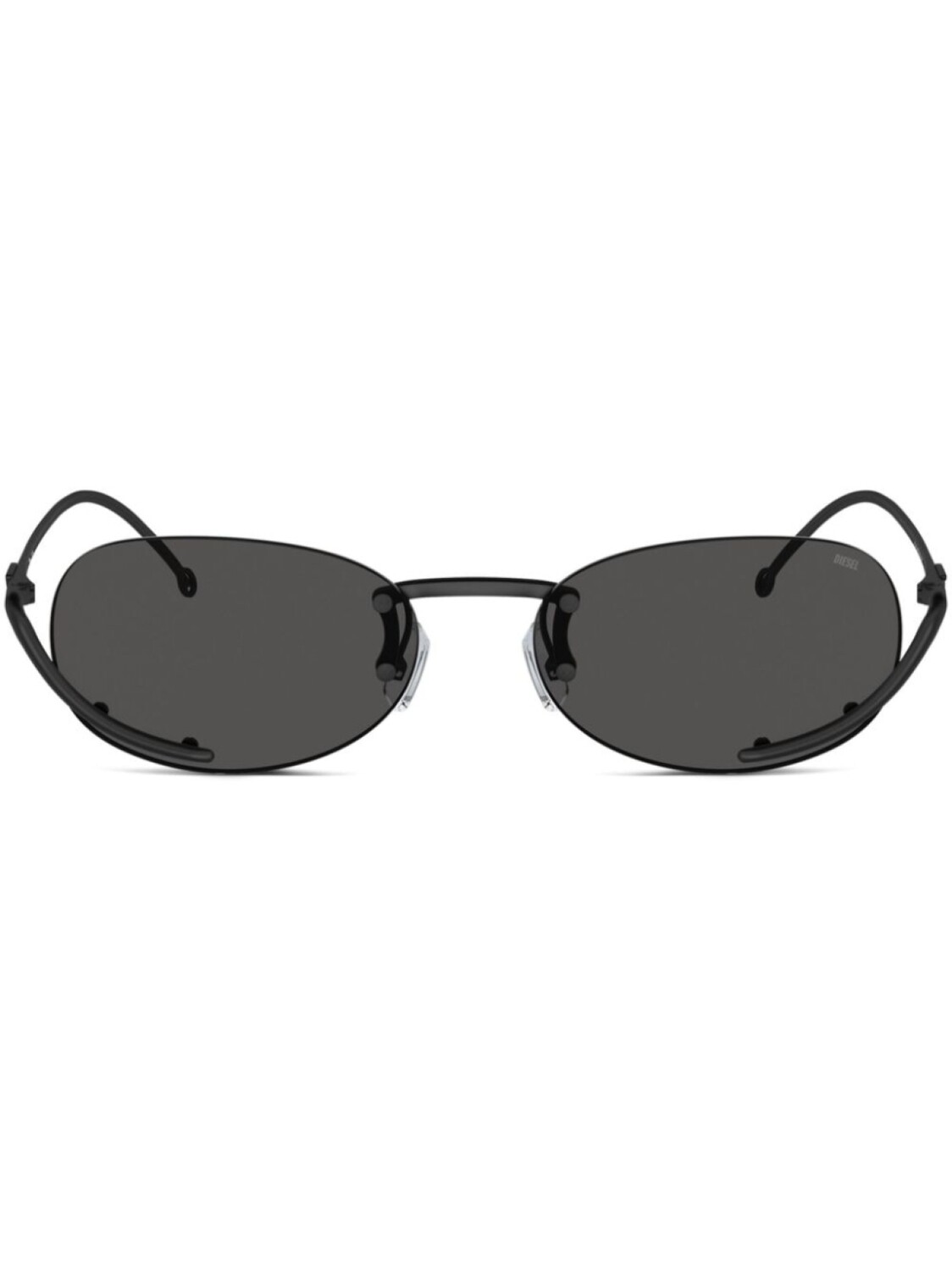Diesel солнцезащитные очки в овальной оправе, черный 
Diesel солнцезащитные очки в овальной оправе, черный