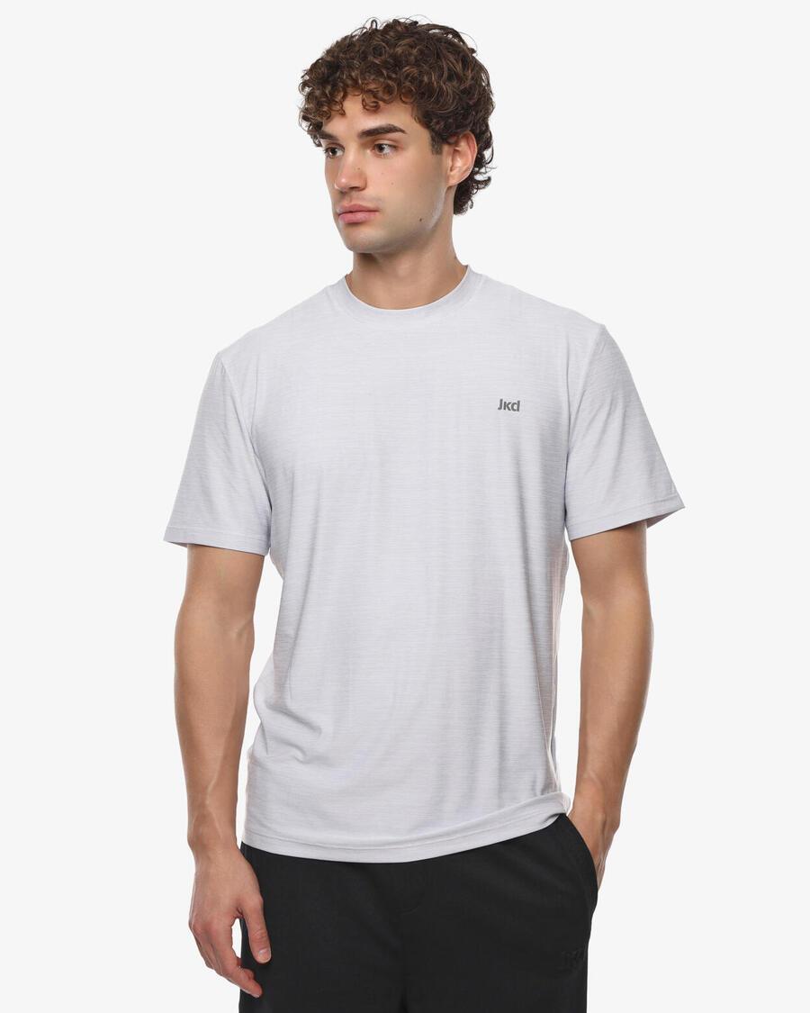 JAKED Мужская белая синтетическая футболка для фитнеса
JAKED Мужская белая синтетическая футболка для фитнеса