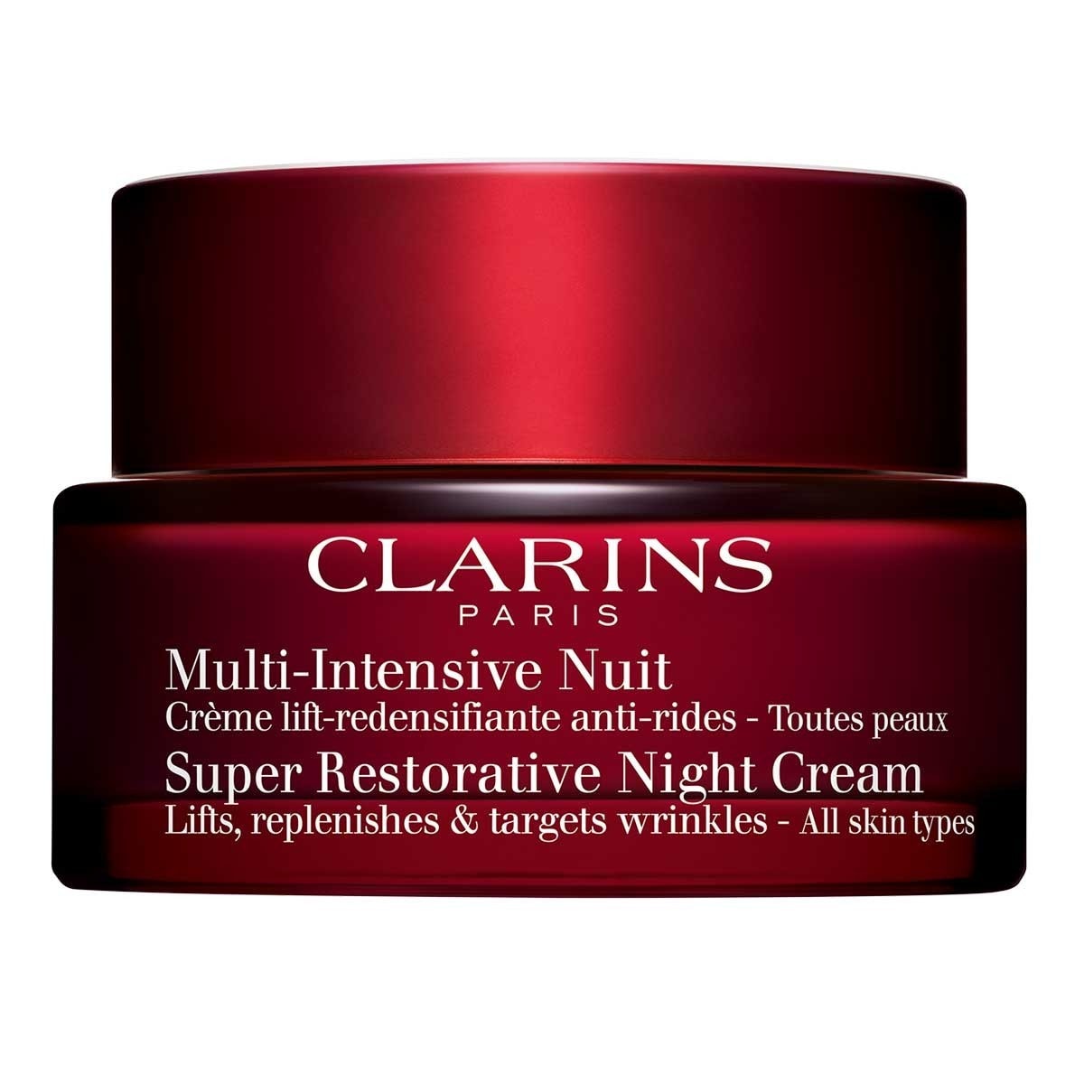 Ночной крем для лица multi-intensive 50+ super restorative night cream very dry skin Clarins, объем 50 мл.
Ночной крем для лица multi-intensive 50+ super restorative night cream very dry skin Clarins, объем 50 мл.