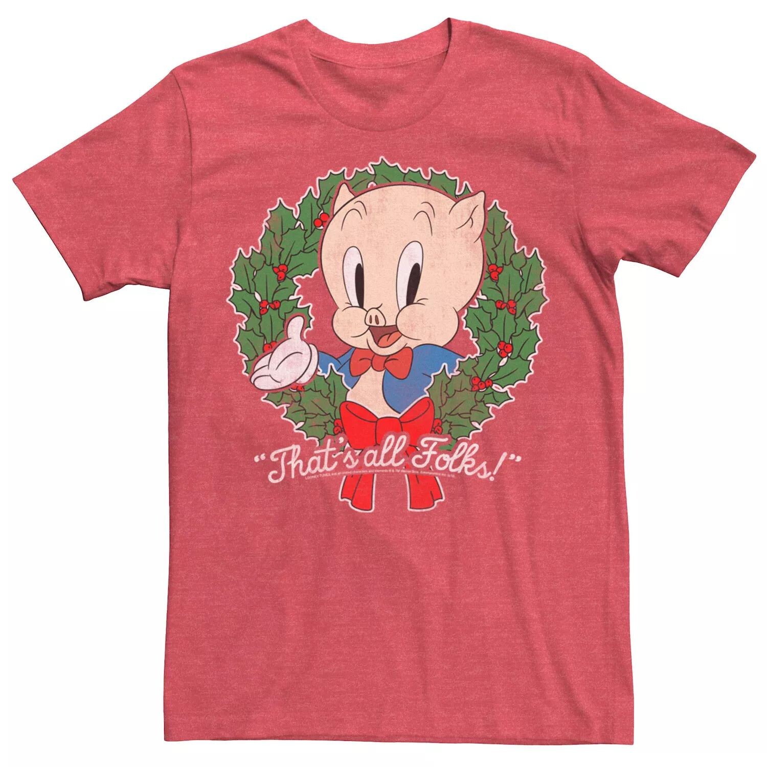Мужская футболка с рождественским венком Looney Tunes Porky Pig That's All Folks Licensed Character, Красный, Мужская футболка с рождественским венком Looney Tunes Porky Pig That's All Folks Licensed Character
Мужская футболка с рождественским венком Looney Tunes Porky Pig That's All Folks Licensed Character, Красный, Мужская футболка с рождественским венком Looney Tunes Porky Pig That's All Folks Licensed Character