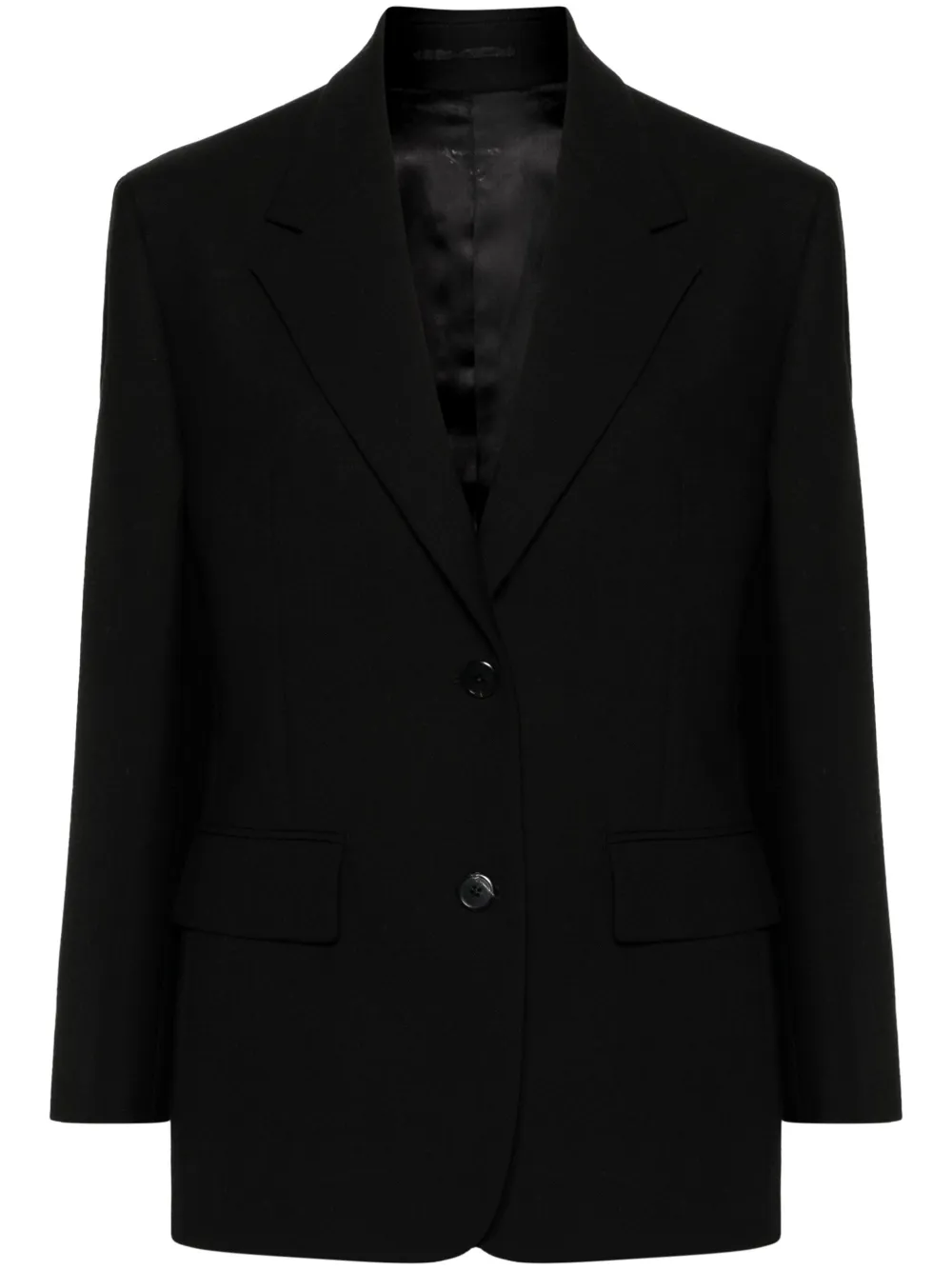 Шерстяной однобортный пиджак Prada, черный
Шерстяной однобортный пиджак Prada, черный