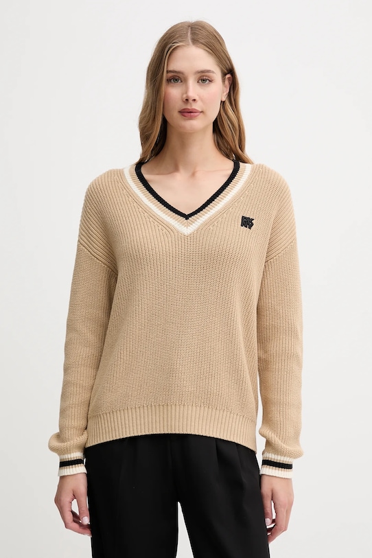 Свитер хлопковый Dkny, бежевый 
Свитер хлопковый Dkny, бежевый