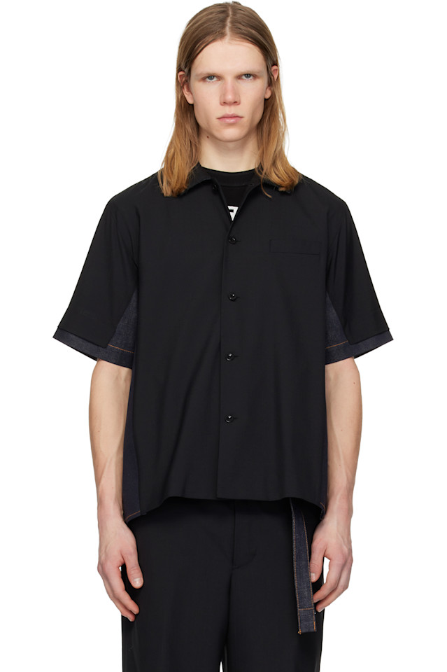 Sacai Черный костюм и джинсовая рубашка
Sacai Черный костюм и джинсовая рубашка