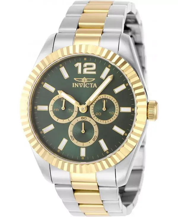 Мужские кварцевые часы-хронограф 49517 с зеленым циферблатом Invicta, gold
Мужские кварцевые часы-хронограф 49517 с зеленым циферблатом Invicta, gold