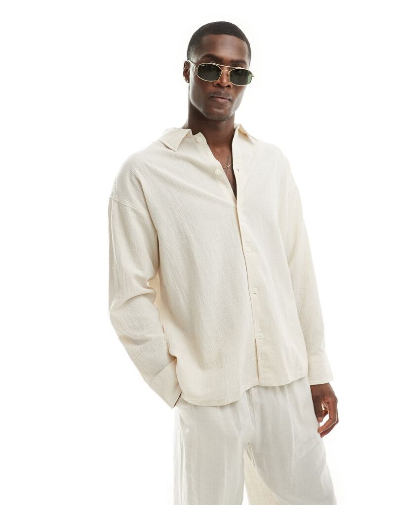 Jack & Jones – бежевая рубашка с длинными рукавами из мятой ткани
Jack & Jones – бежевая рубашка с длинными рукавами из мятой ткани