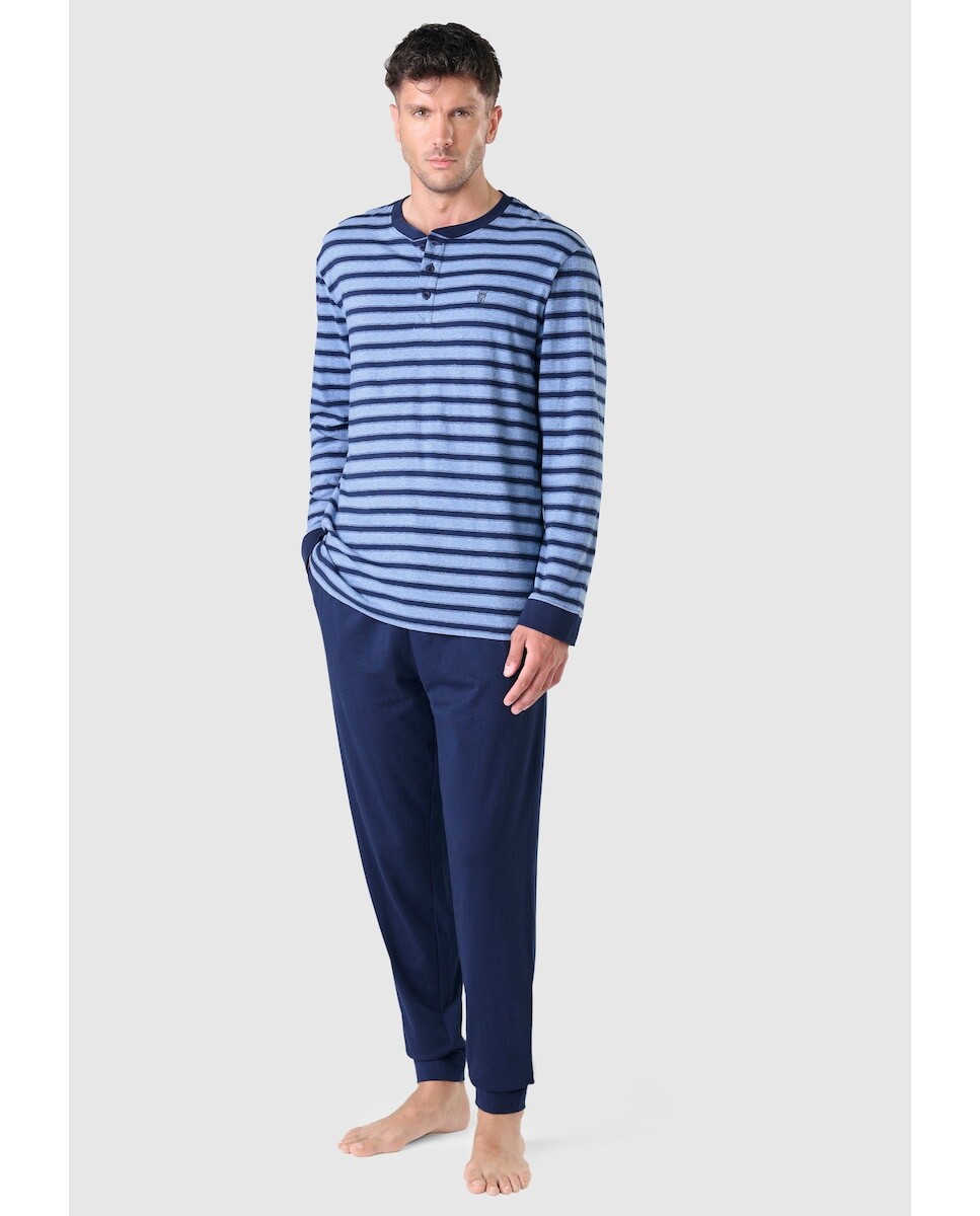 Длинная синяя трикотажная мужская пижама El Búho Nocturno, синий
Длинная синяя трикотажная мужская пижама El Búho Nocturno, синий