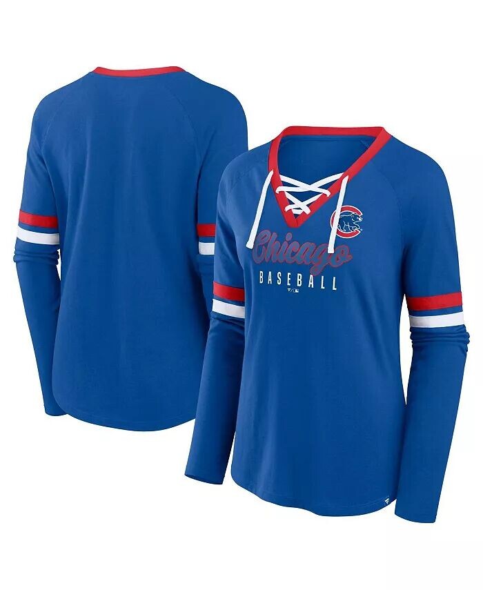 Женская футболка Royal Chicago Cubs Won Done Raglan Lace-Up с длинным рукавом Fanatics
Женская футболка Royal Chicago Cubs Won Done Raglan Lace-Up с длинным рукавом Fanatics