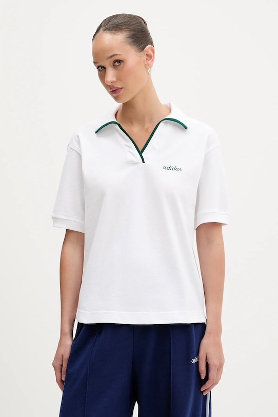 Хлопковая рубашка-поло essentials colorpop Adidas, белый
Хлопковая рубашка-поло essentials colorpop Adidas, белый