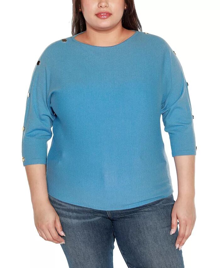 Свитер больших размеров с заклепками и рукавами «летучая мышь» Belldini, синий
Свитер больших размеров с заклепками и рукавами «летучая мышь» Belldini, синий