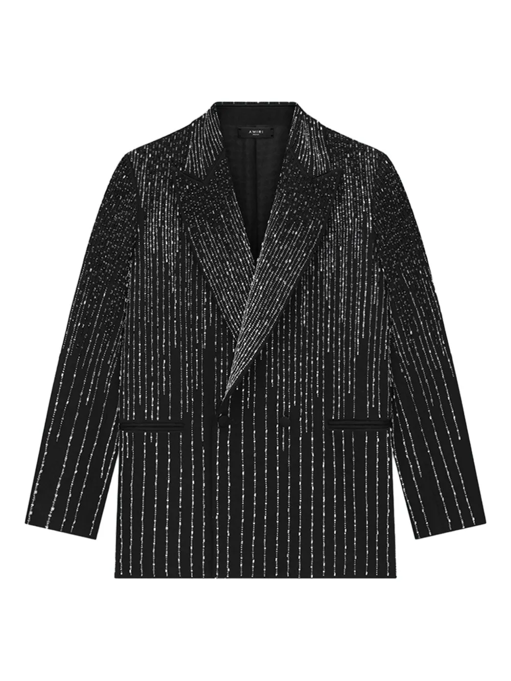 Двубортный блейзер с кристаллами Amiri, черный
Двубортный блейзер с кристаллами Amiri, черный