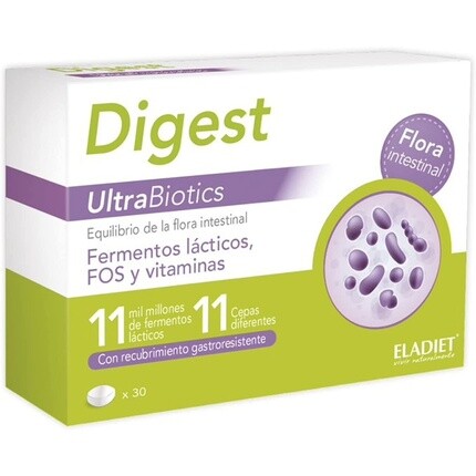 Nutricosmetics Digest Ultrabiotics 30 капсул, Eladiet
Nutricosmetics Digest Ultrabiotics 30 капсул, Eladiet